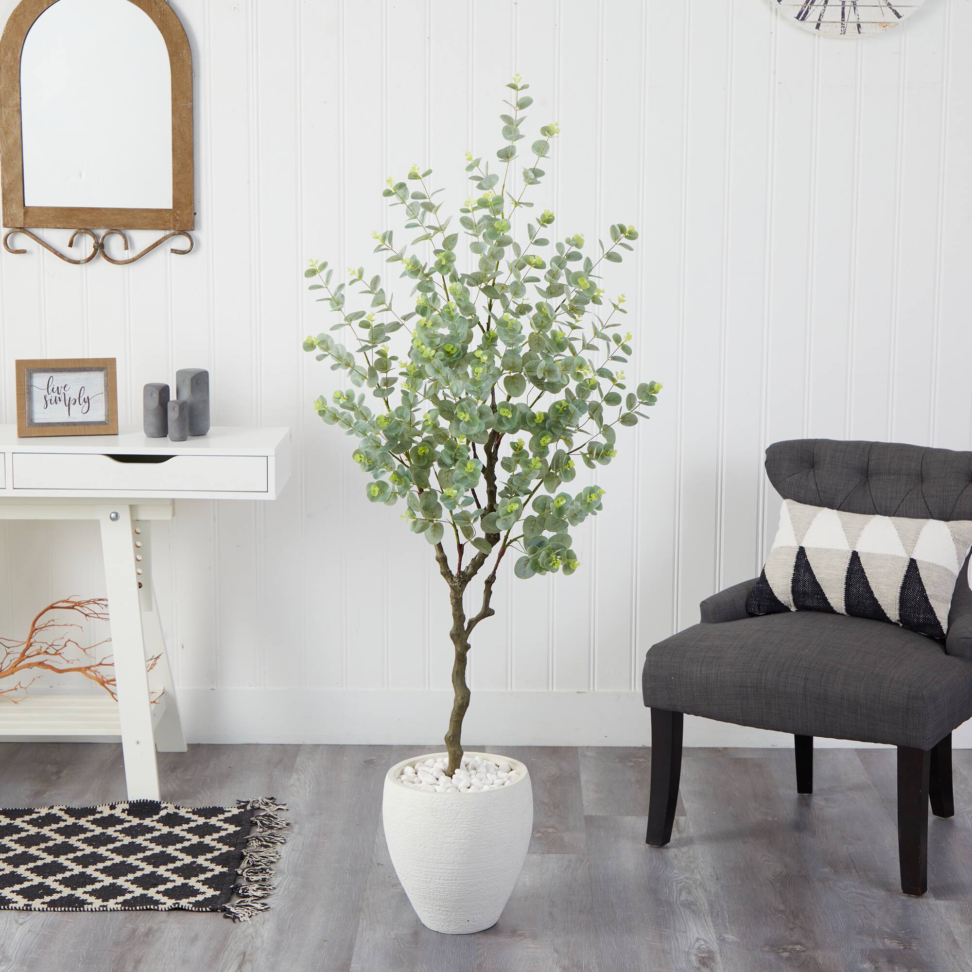 5ft. Eucalyptus Artificial Tree in Planter